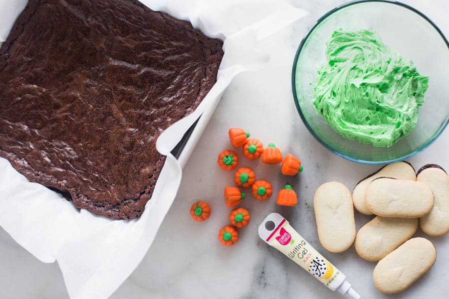 receita brownie de chocolate ao leite para halloween