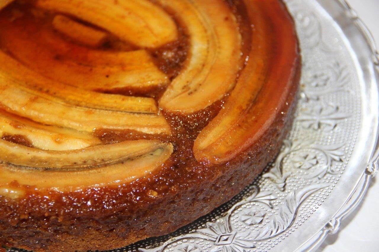 receita bolo de banana invertido