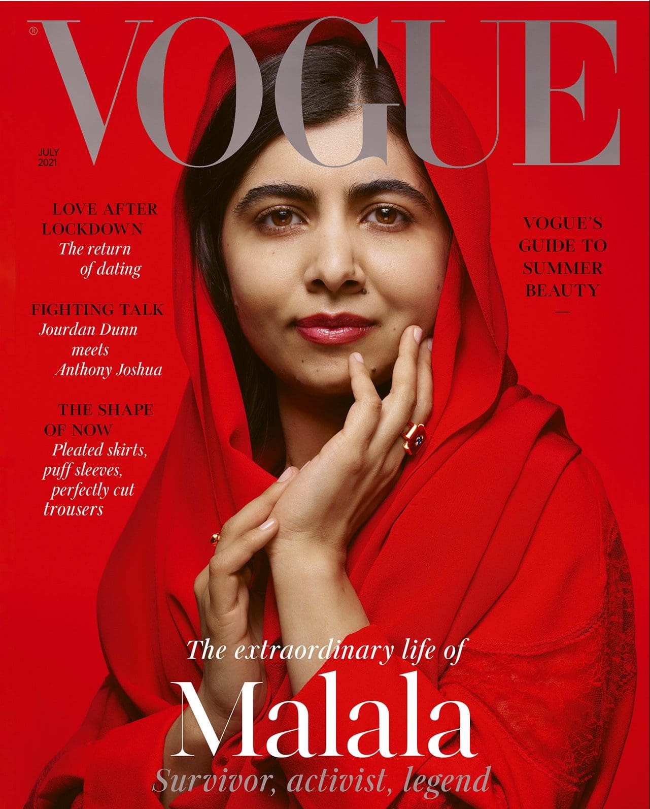 Malala Yousafzai na capa da Vogue britânica de julho