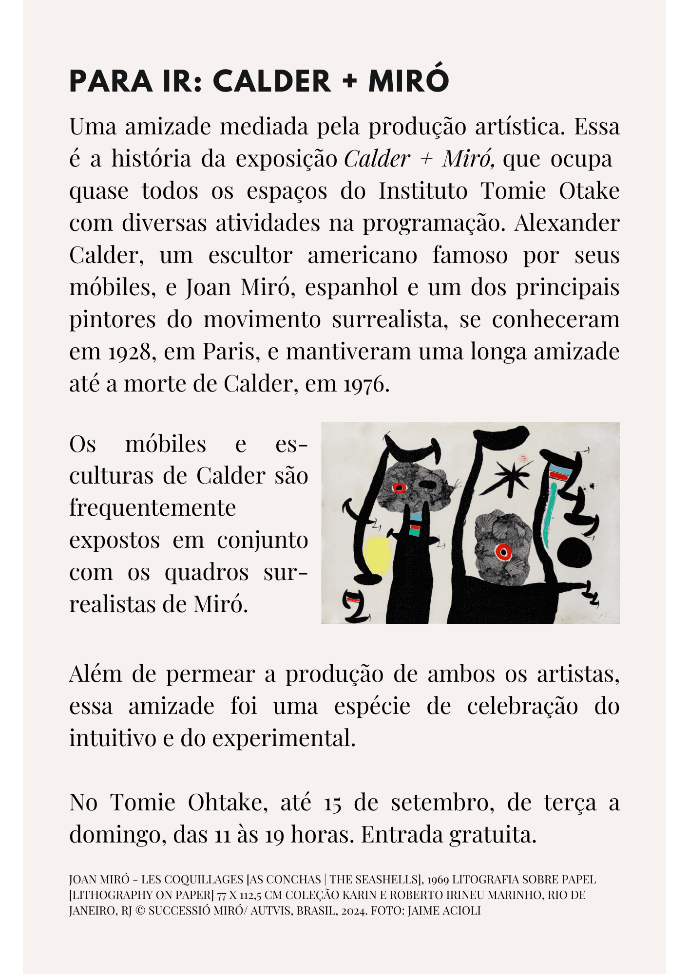 informacoes sobre a exposicao calder miro em sao paulo