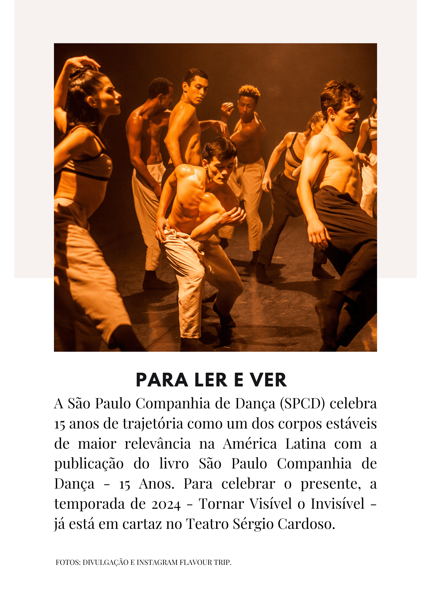 foto espetaculo sao paulo companhia de danca para falar sobre a nova temporada e também sobre o livro em comemoracao aos 15 anos desse ballet